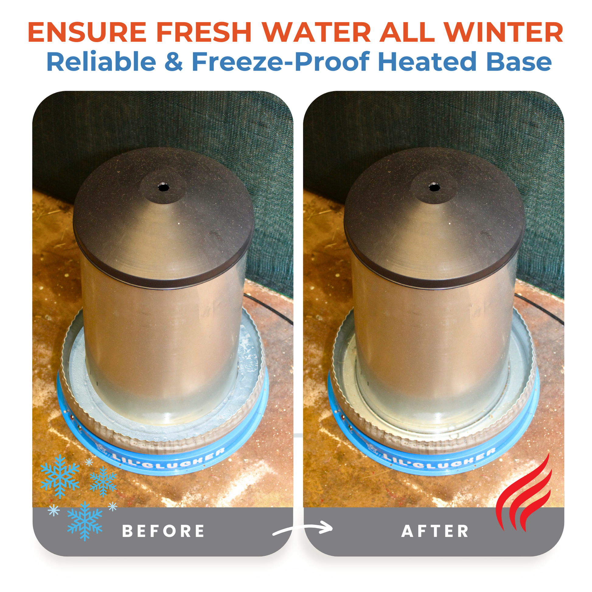 Freeze Proof Heated Base for Chicken Waterer