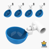 Large Automatic Chicken Waterer Cups & Tees (Blue) - Lil'Clucker
