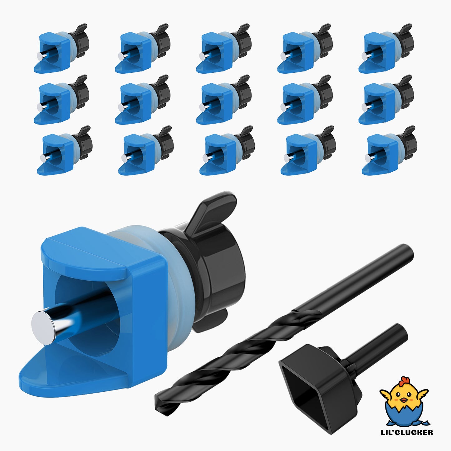 Horizontal Chicken Waterer Nipples - Pack of 15 (Blue) - Lil'Clucker