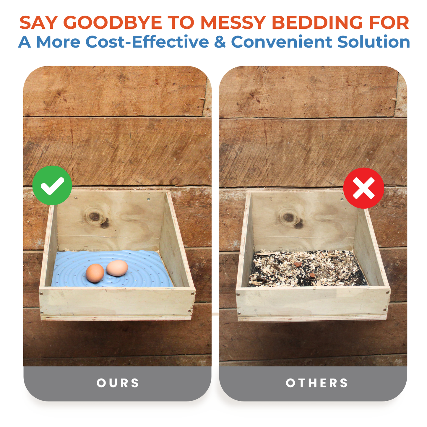 Washable Chicken Nesting Pads for Laying Eggs - Gray