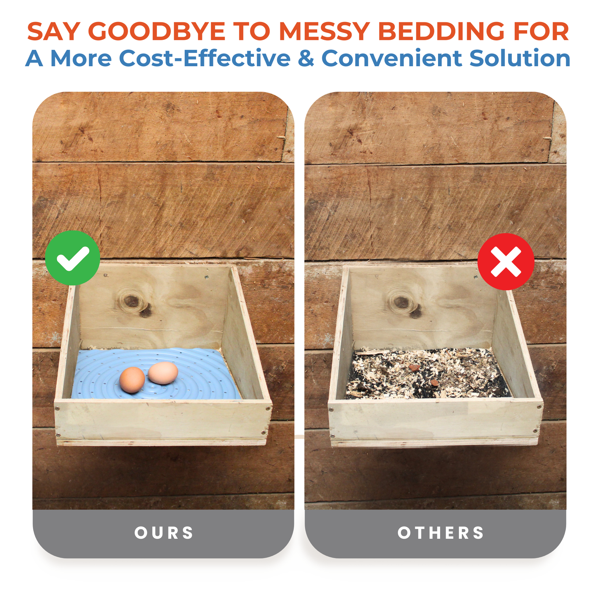 Washable Chicken Nesting Pads for Laying Eggs - Gray - Lil'Clucker