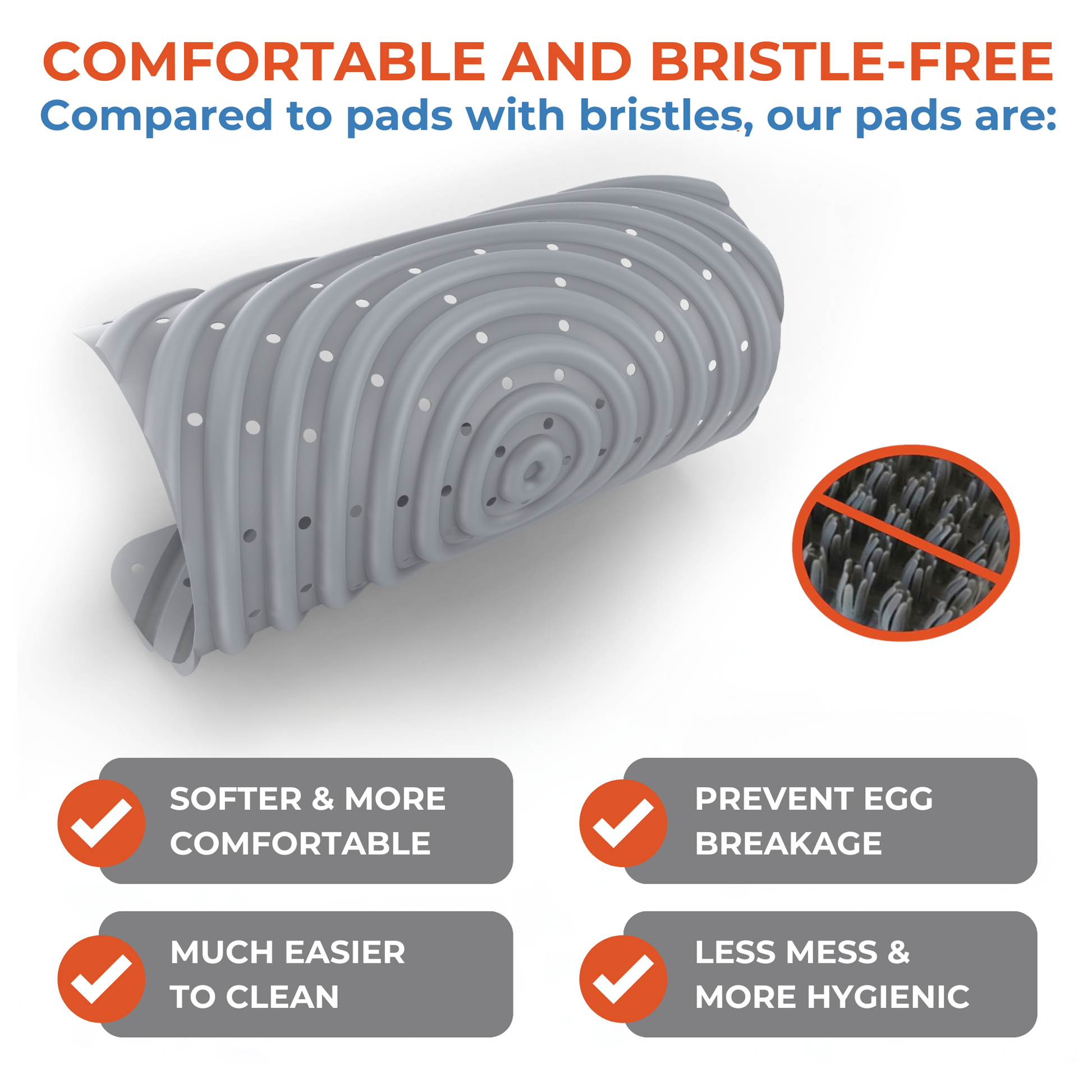 Washable Chicken Nesting Pads for Laying Eggs - Gray - Lil'Clucker