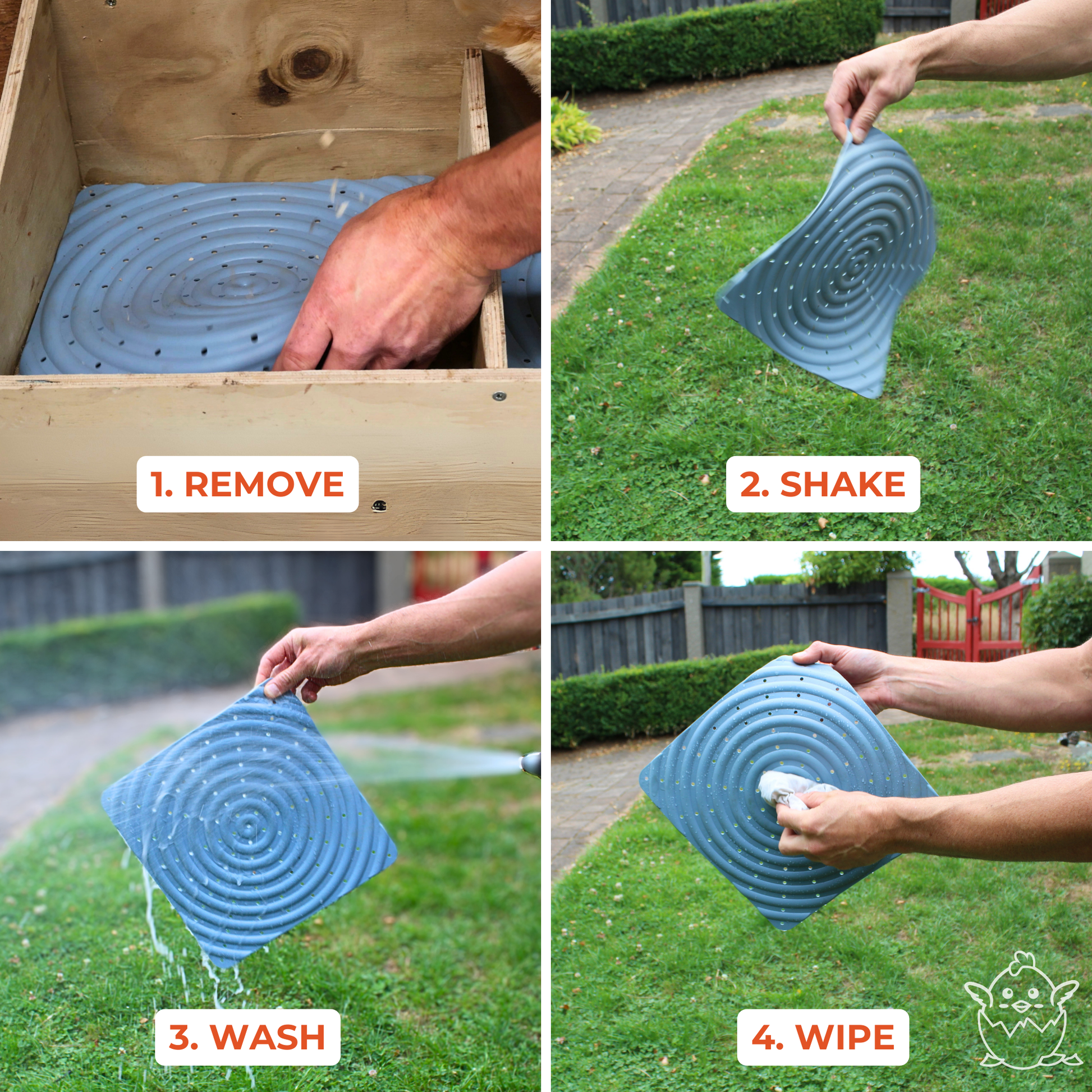 Washable Chicken Nesting Pads for Laying Eggs - Gray - Lil'Clucker