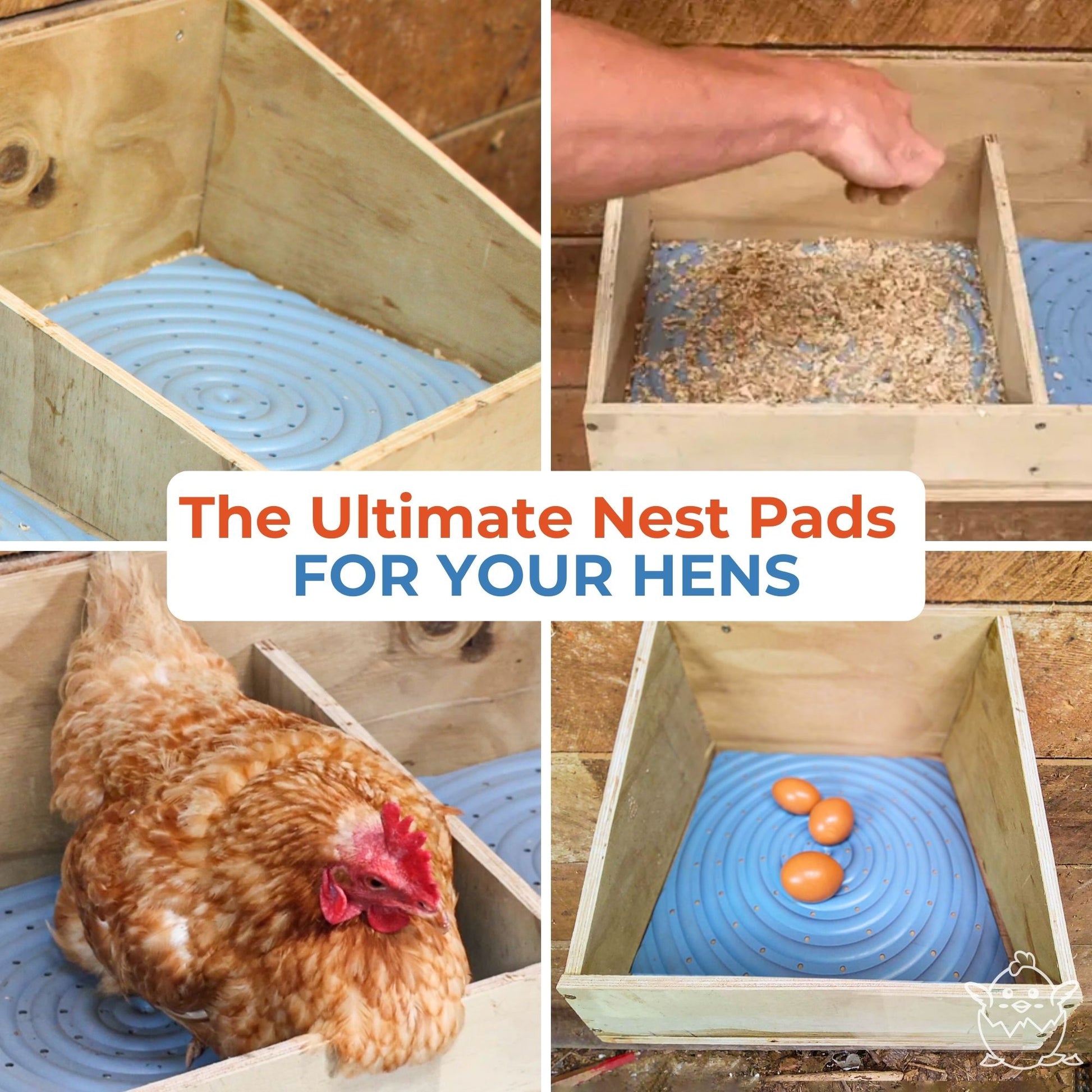 Washable Chicken Nesting Pads for Laying Eggs - Gray - Lil'Clucker