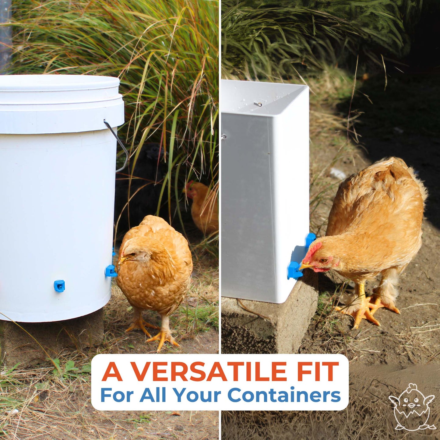 Horizontal Chicken Waterer Nipples - Pack of 15 (Blue) - Lil'Clucker