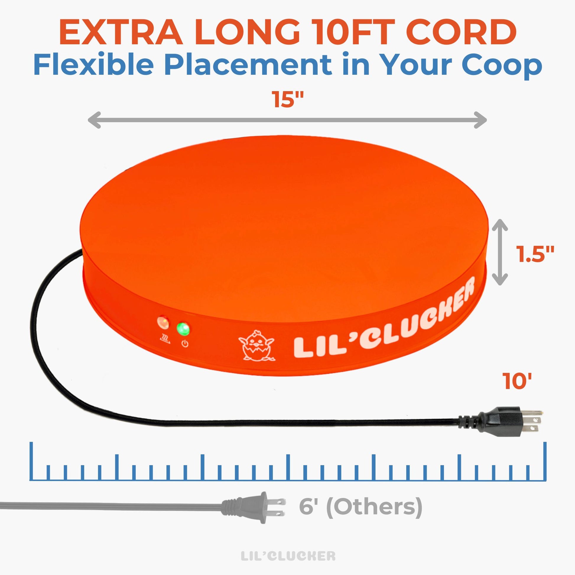 Chicken Waterer Heated Base (Orange) - Lil'Clucker