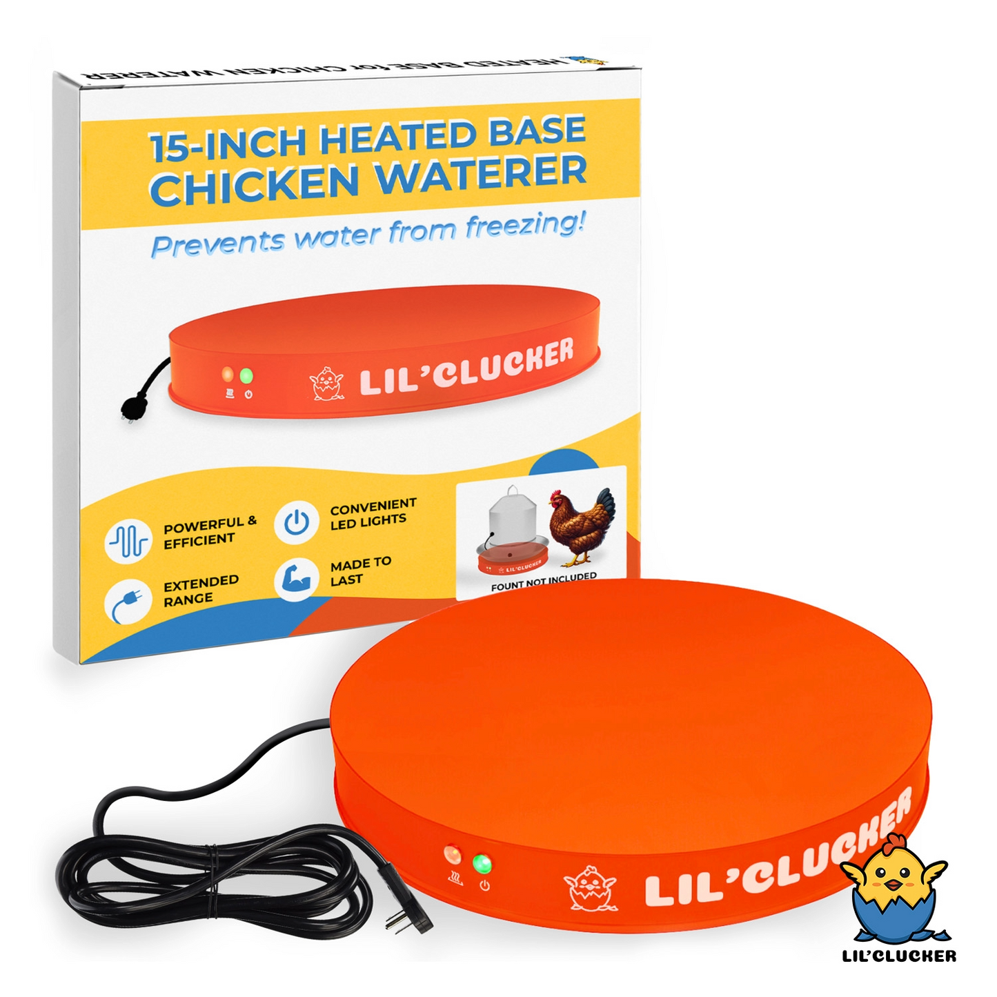 Chicken waterer heated base