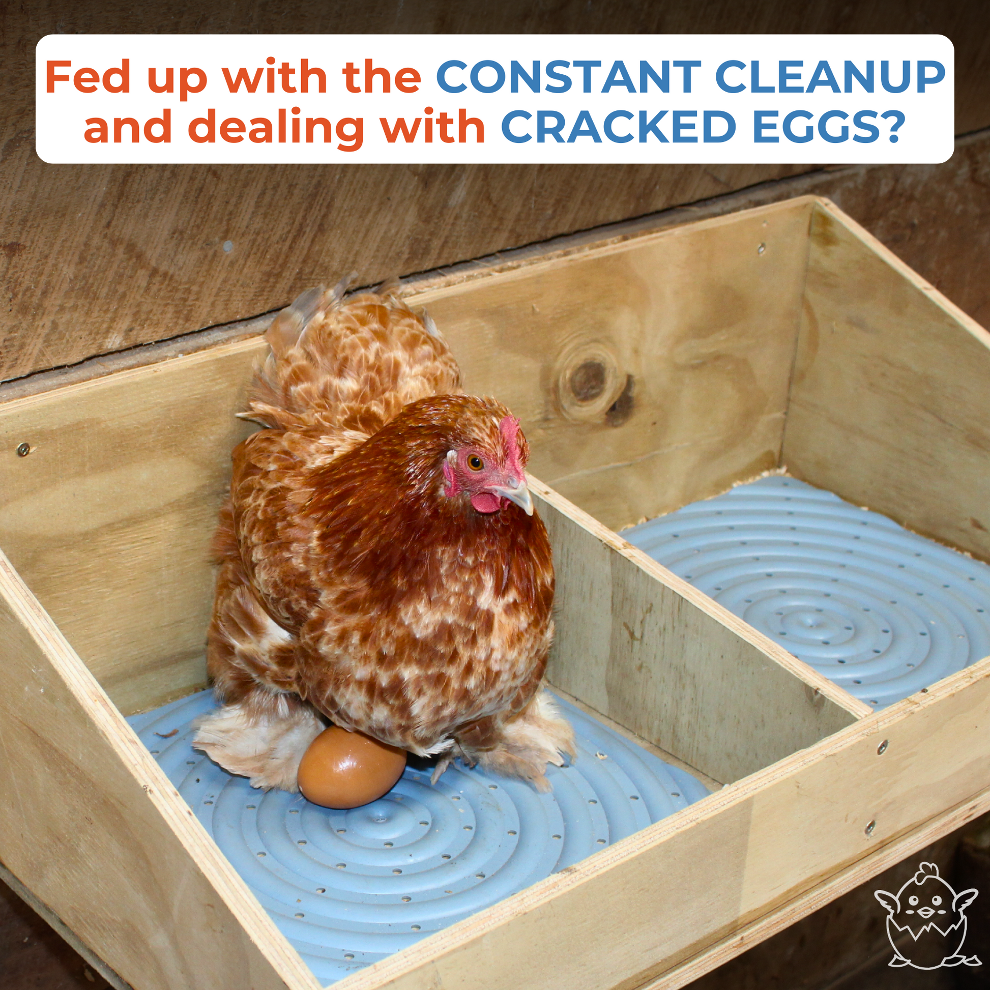 Washable Chicken Nesting Pads for Laying Eggs - Gray - Lil'Clucker