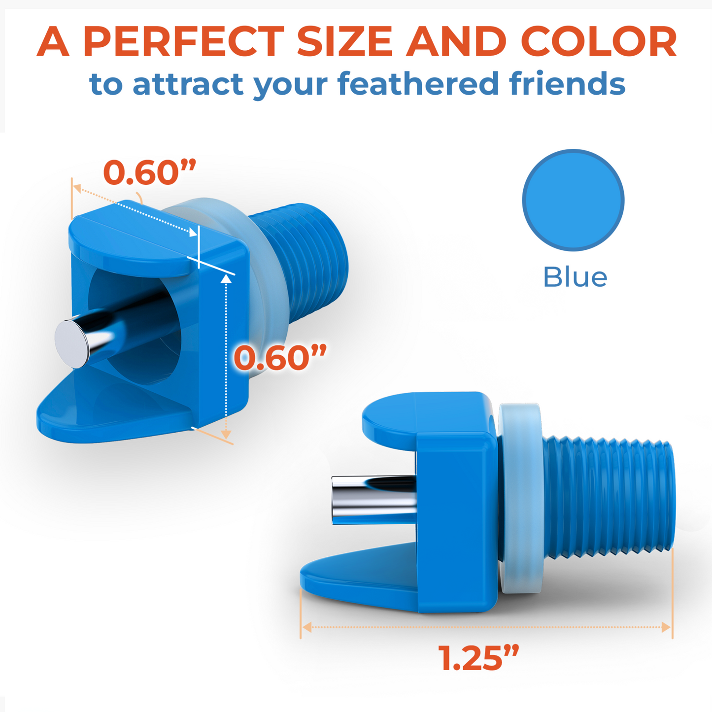 Horizontal Chicken Waterer Nipples - Pack of 15 (Blue) - Lil'Clucker