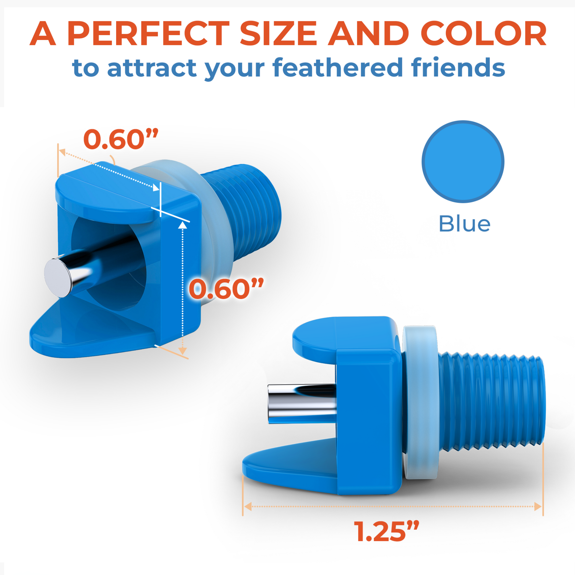 Horizontal Chicken Waterer Nipples - Pack of 15 (Blue) - Lil'Clucker