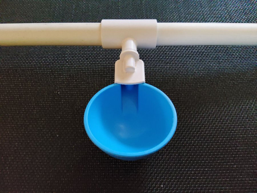 Cup fitted to the PVC line, ready to fill