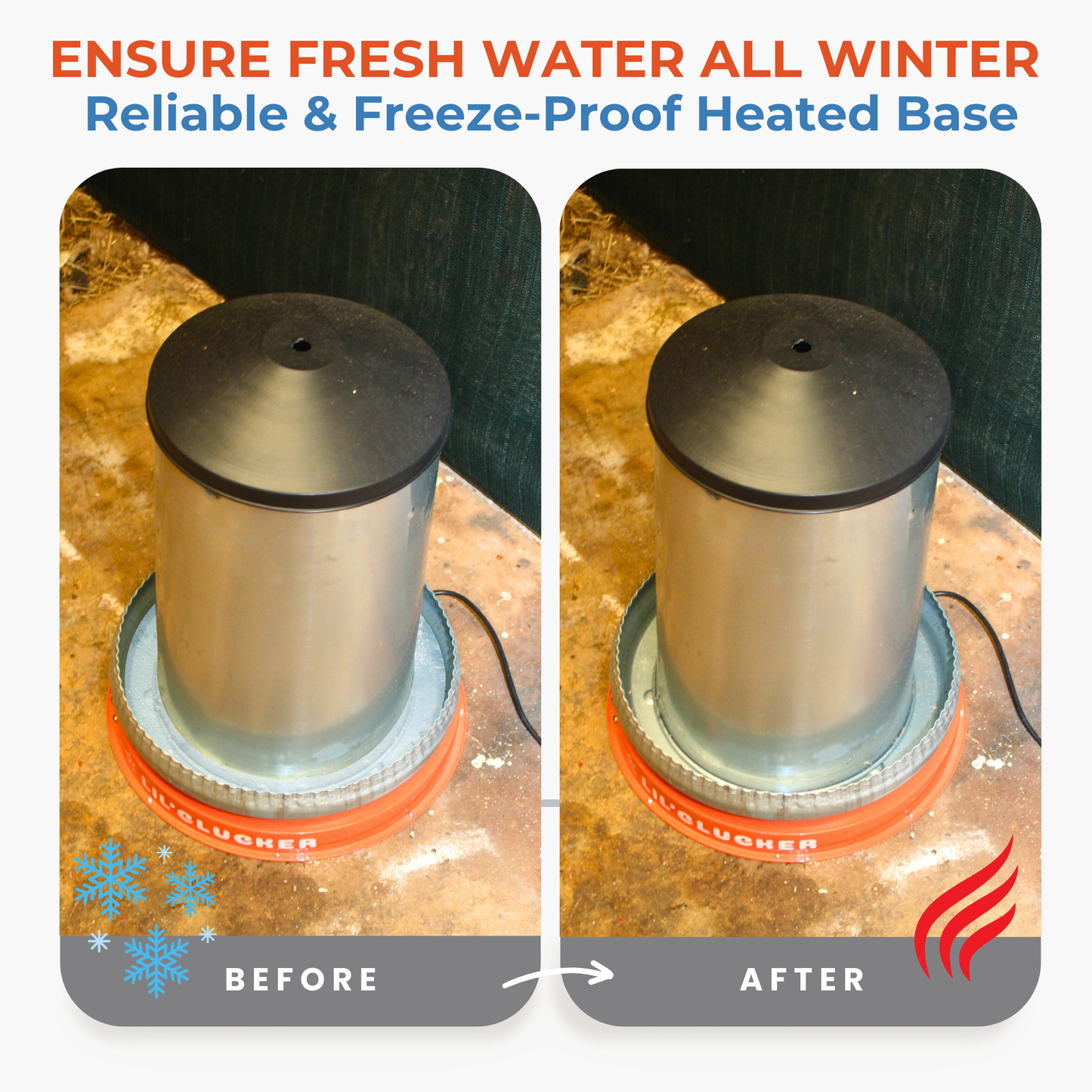 Chicken Waterer Heated Base (Orange)