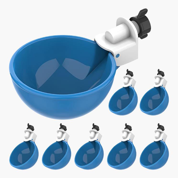 Large Automatic Chicken Waterer Cups - Pack of 8 (Blue) - Lil'Clucker