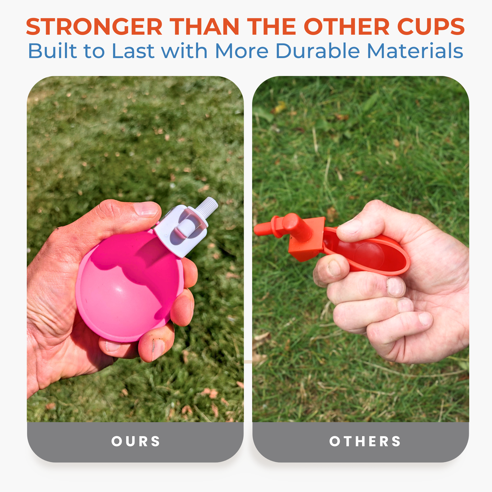 Large Automatic Chicken Waterer Cups - Pink - Lil'Clucker