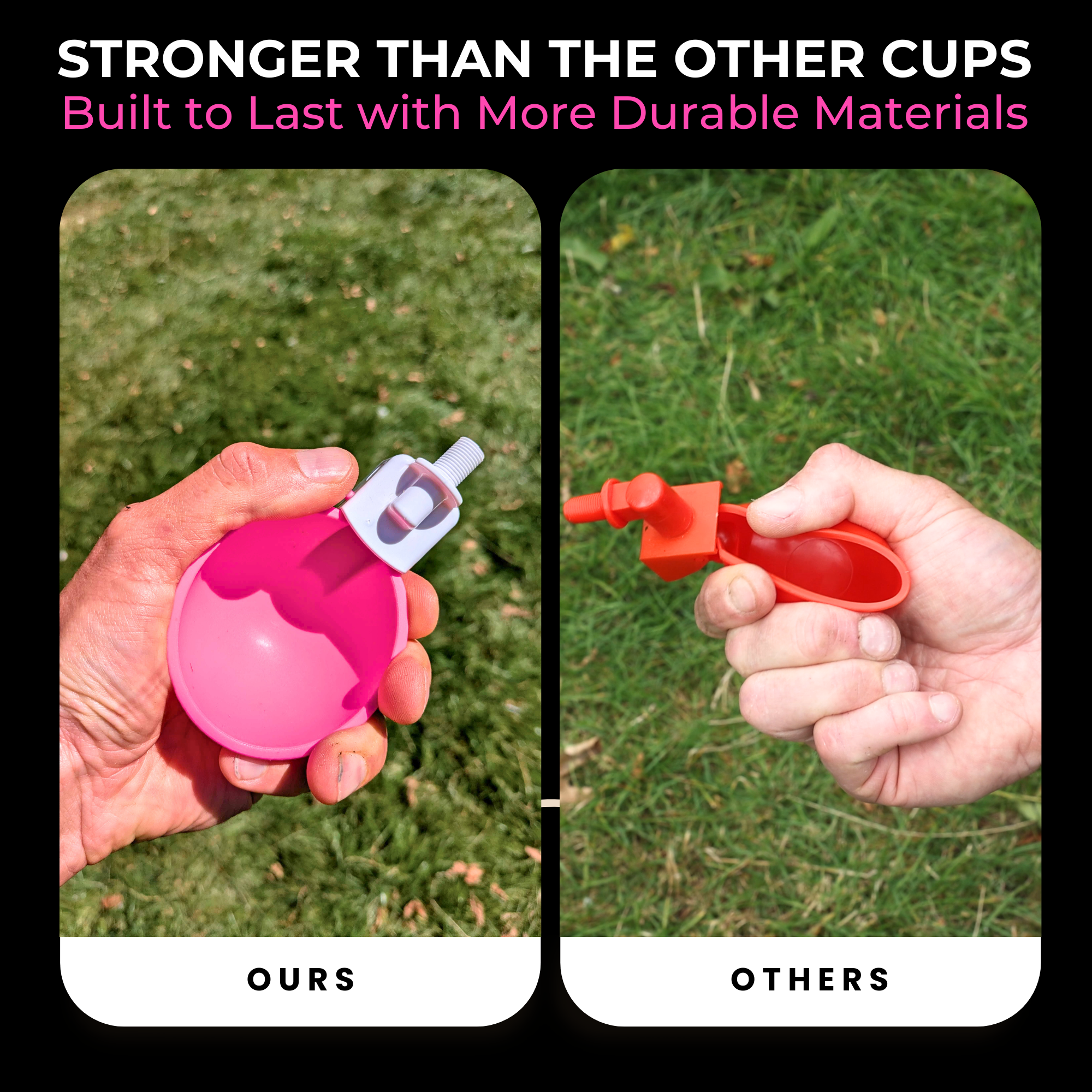 Large Automatic Chicken Waterer Cups - Pink [Spring Collection]