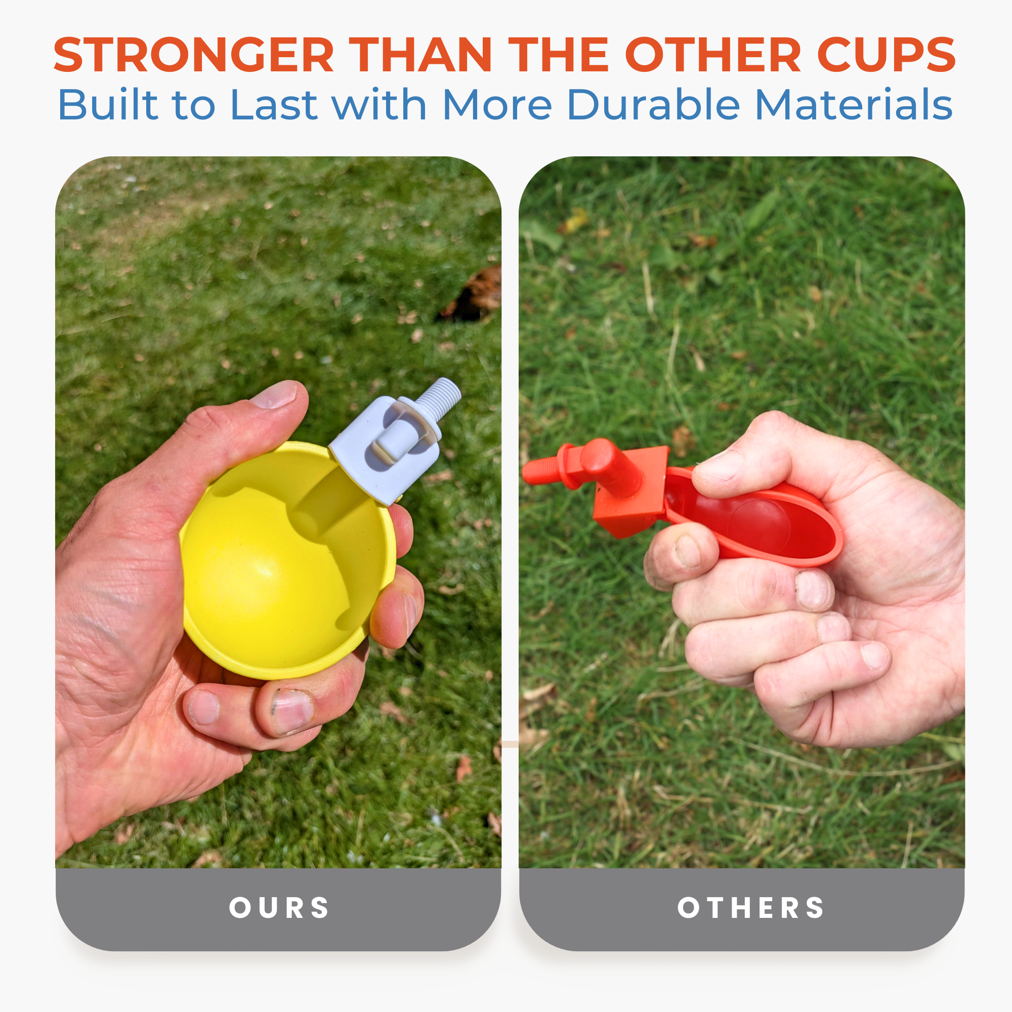 Large Automatic Chicken Waterer Cups - Yellow - Lil'Clucker