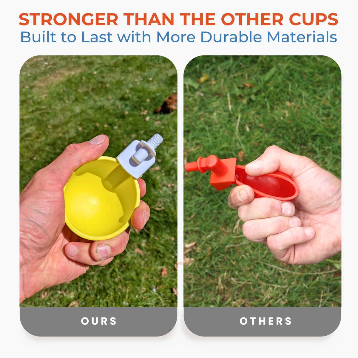 Large Automatic Chicken Waterer Cups - Yellow - Lil'Clucker