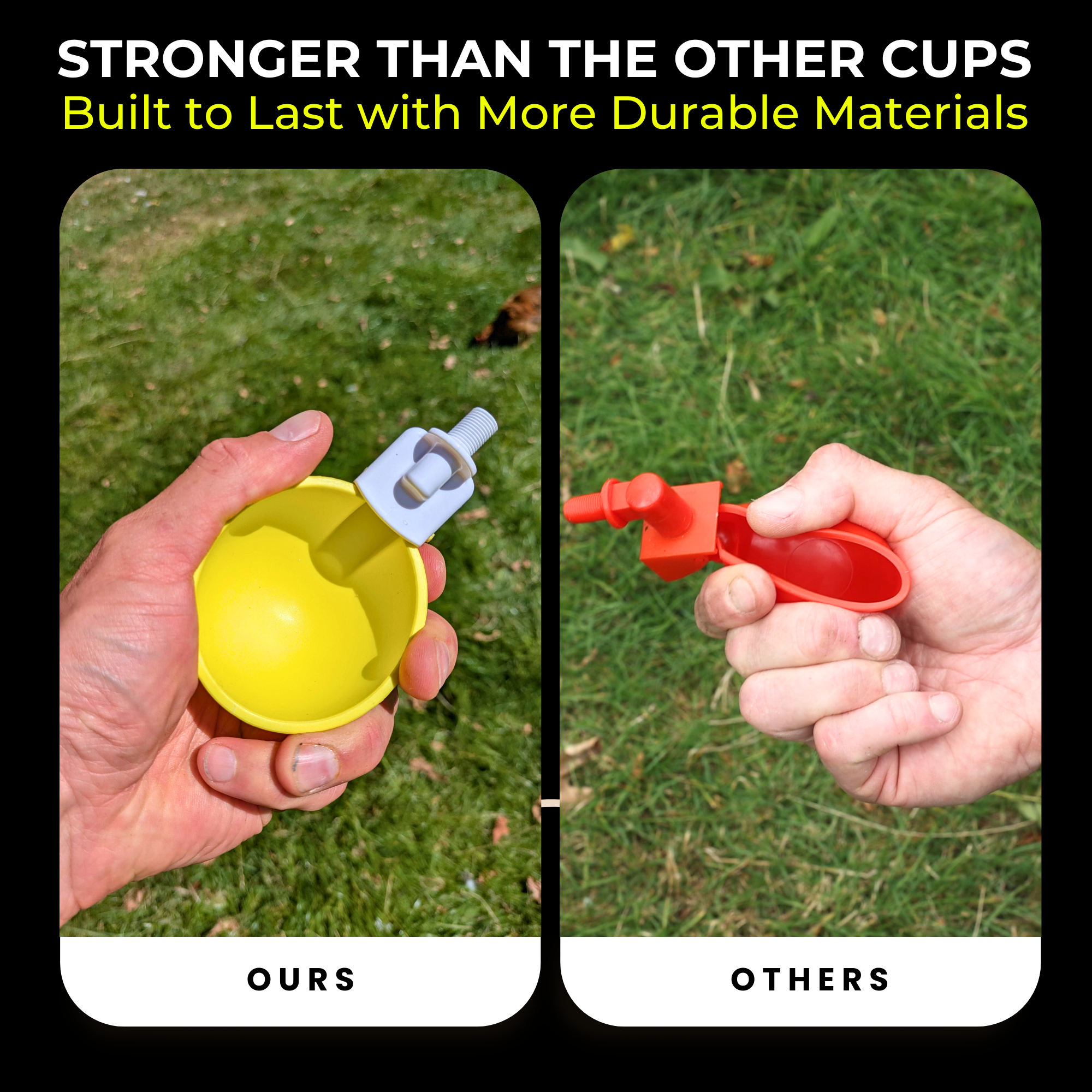 Large Automatic Chicken Waterer Cups - Yellow [Spring Collection]