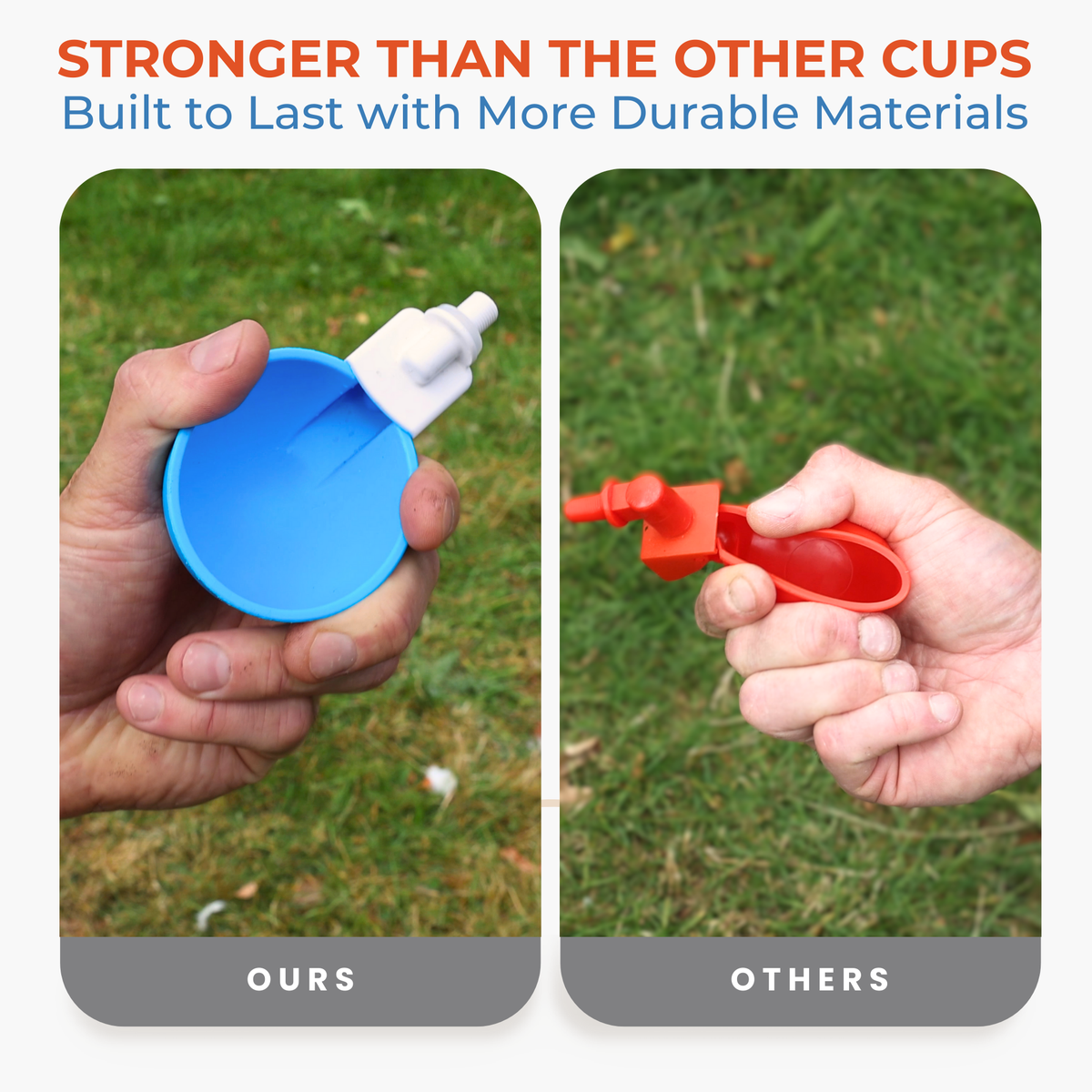 Large Automatic Chicken Waterer Cups (Blue) - Lil'Clucker