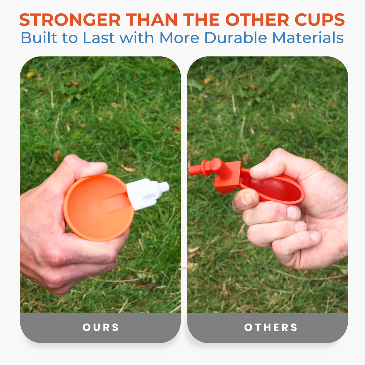 Large Automatic Chicken Waterer Cups (Orange) - Lil'Clucker