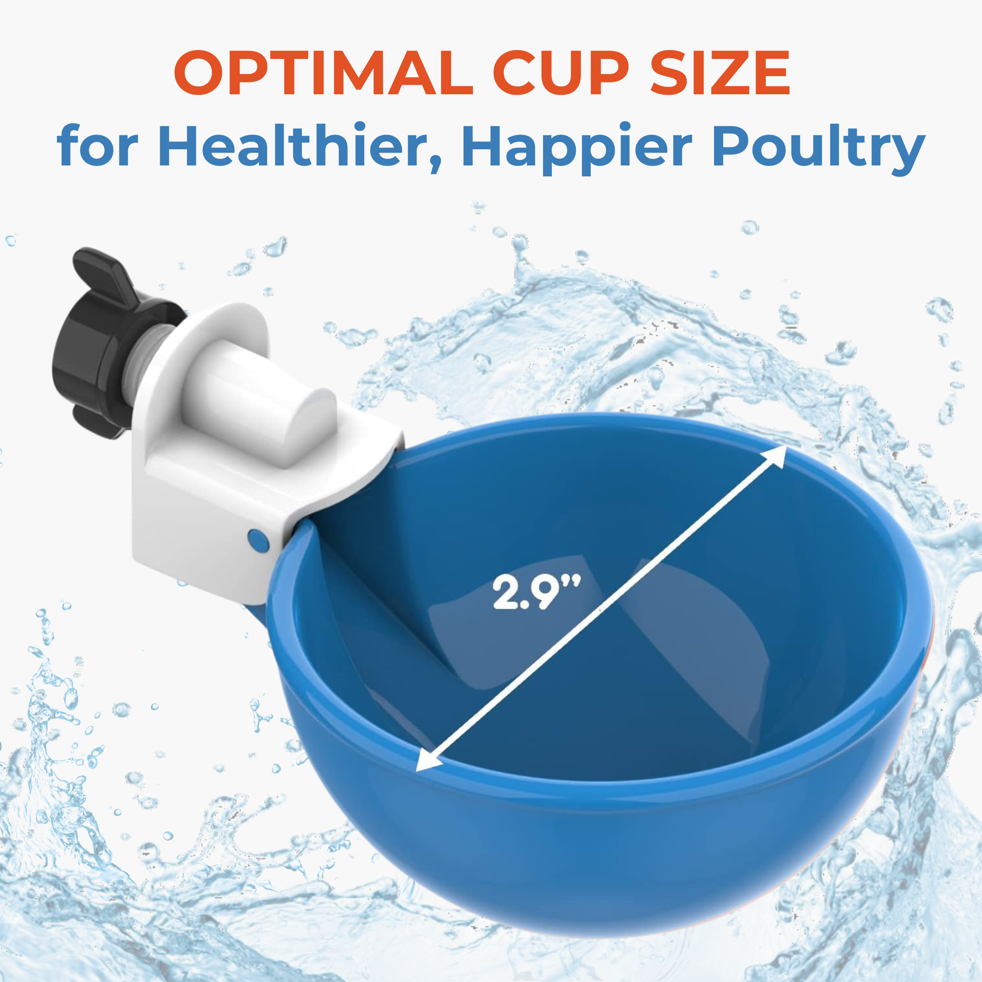 Large Automatic Chicken Waterer Cups (Blue) - Lil'Clucker
