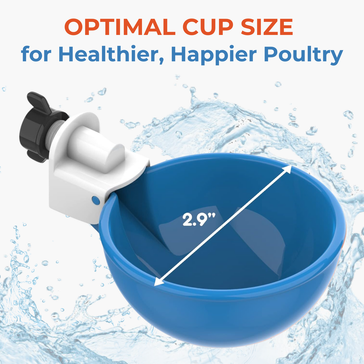 Large Automatic Chicken Waterer Cups (Blue) - Lil'Clucker