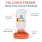 1L Chick Feeder, 1.5L Chick Waterer