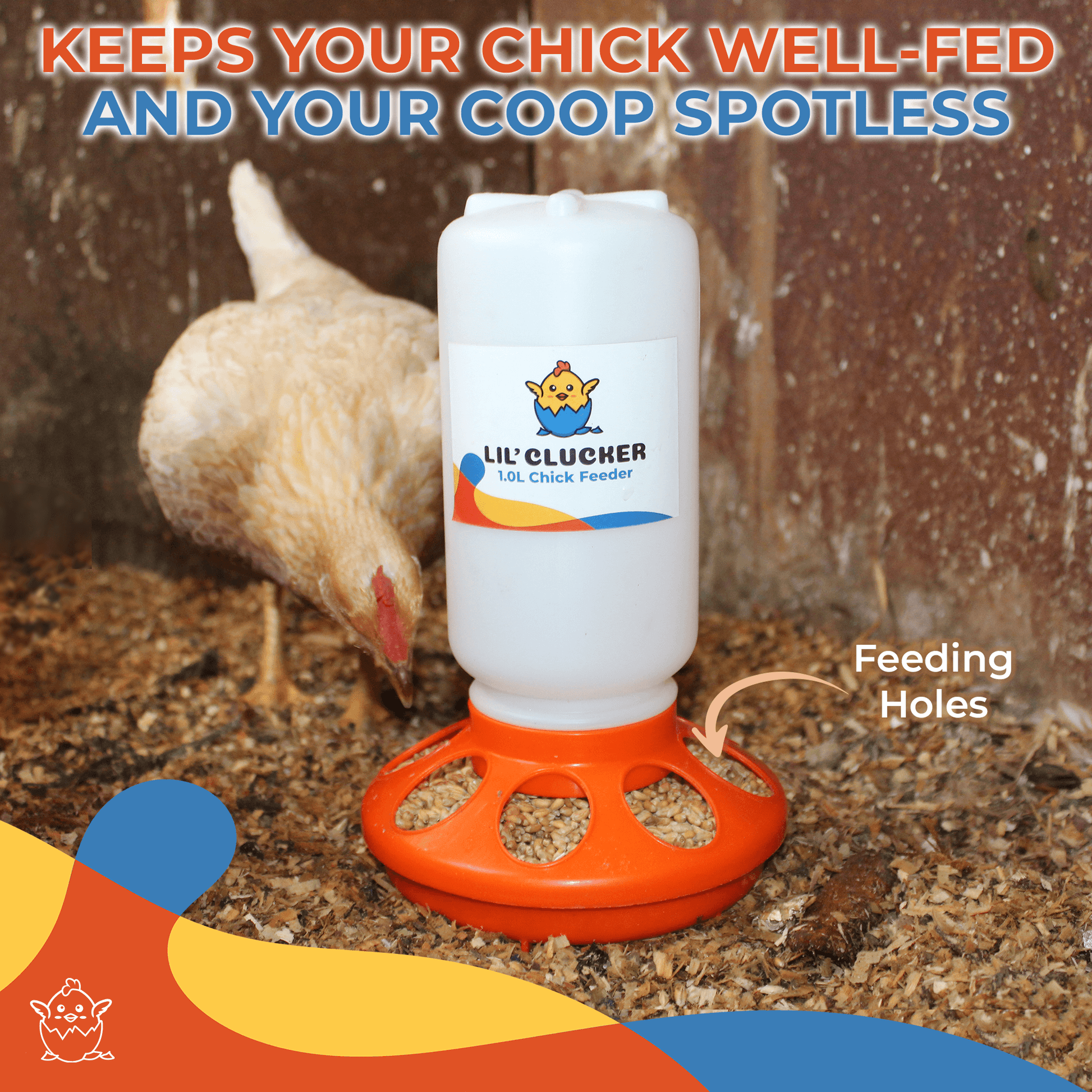 1L Chick Feeder, 1.5L Chick Waterer - Lil'Clucker