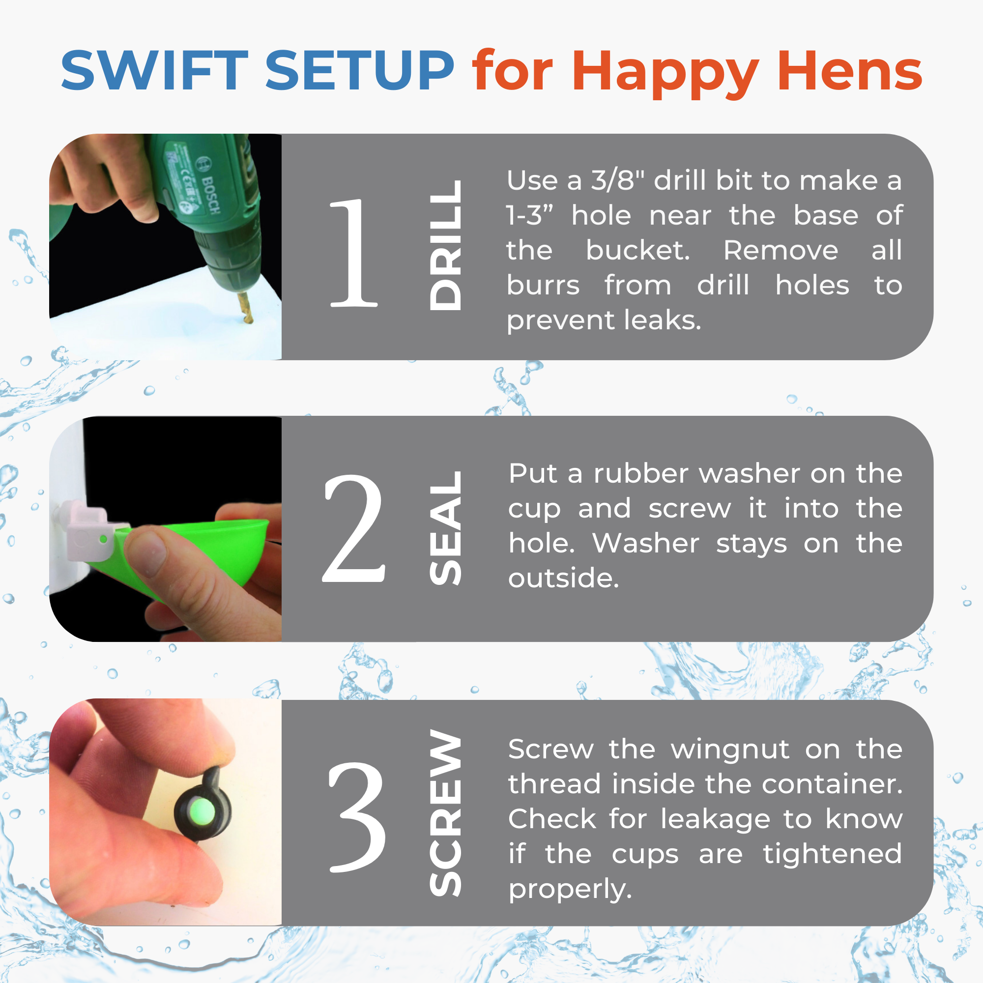 Large Automatic Chicken Waterer Cups - Green - Lil'Clucker