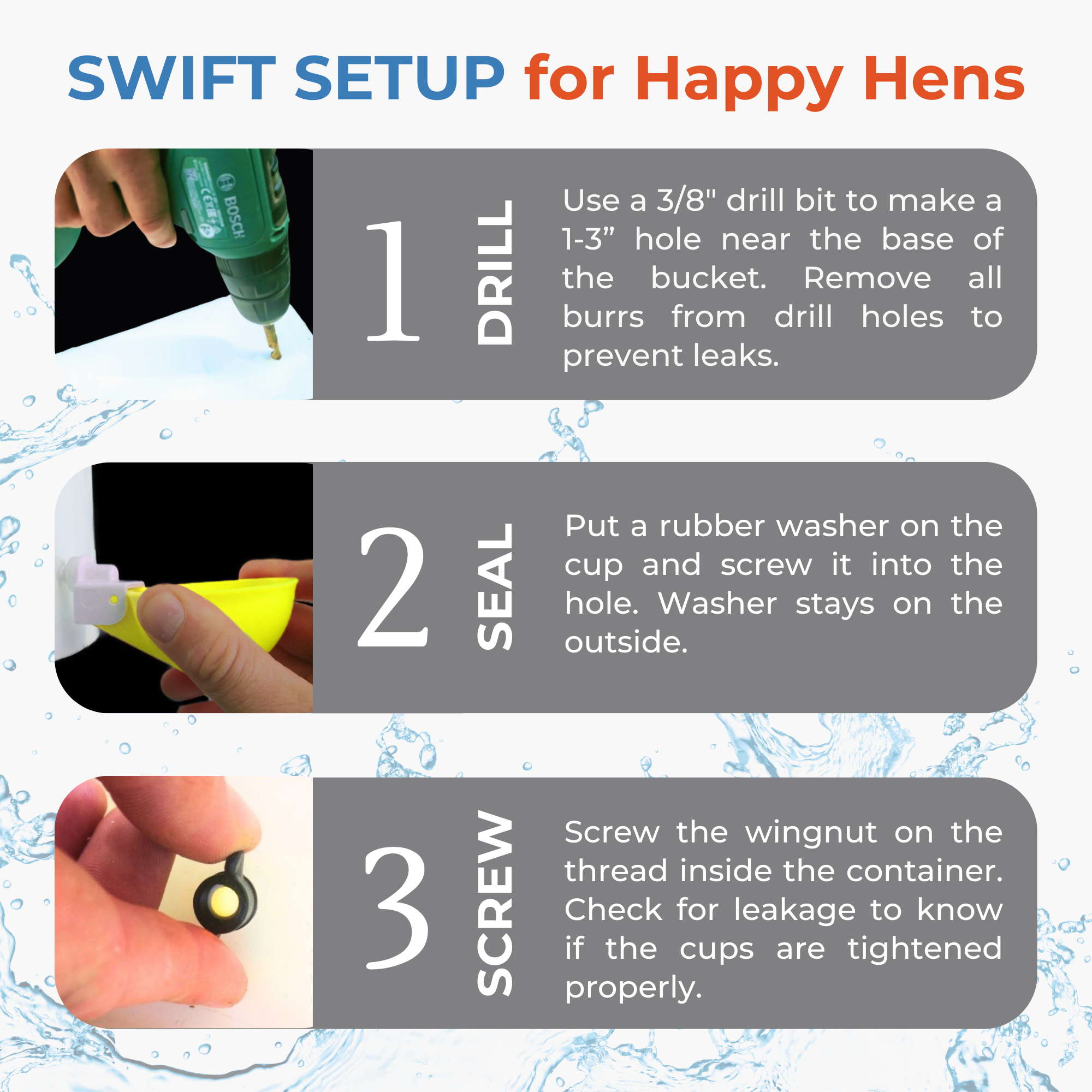 Large Automatic Chicken Waterer Cups - Yellow - Lil'Clucker