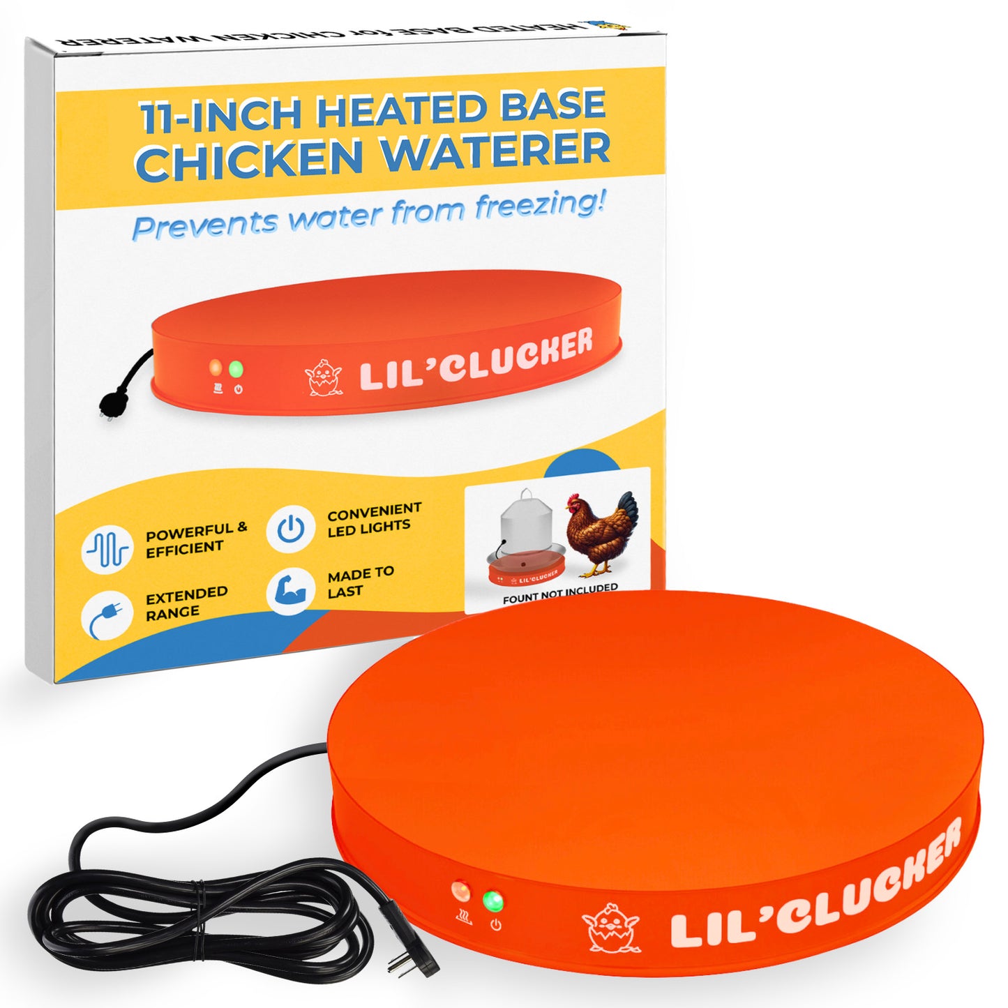 Chicken Waterer Heated Base (Orange)