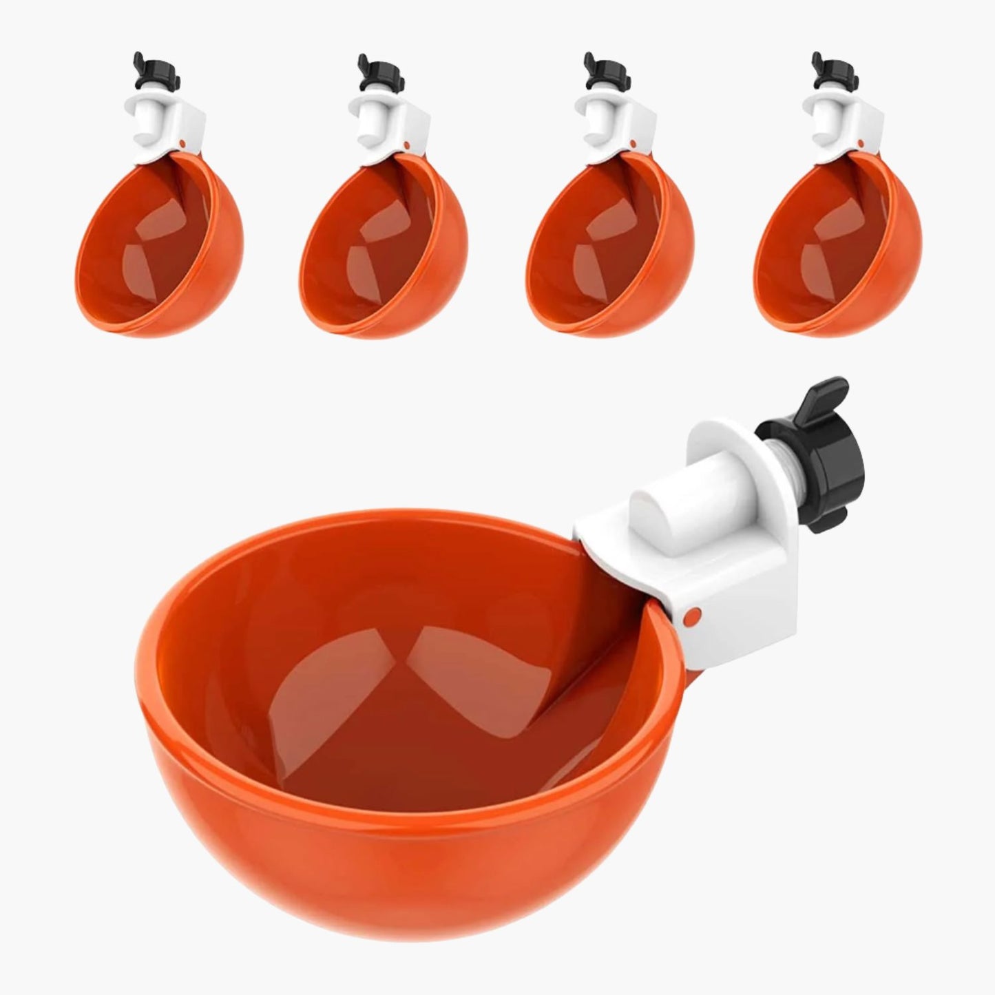 Large Automatic Chicken Waterer Cups - Pack of 5 (Orange) - Lil'Clucker