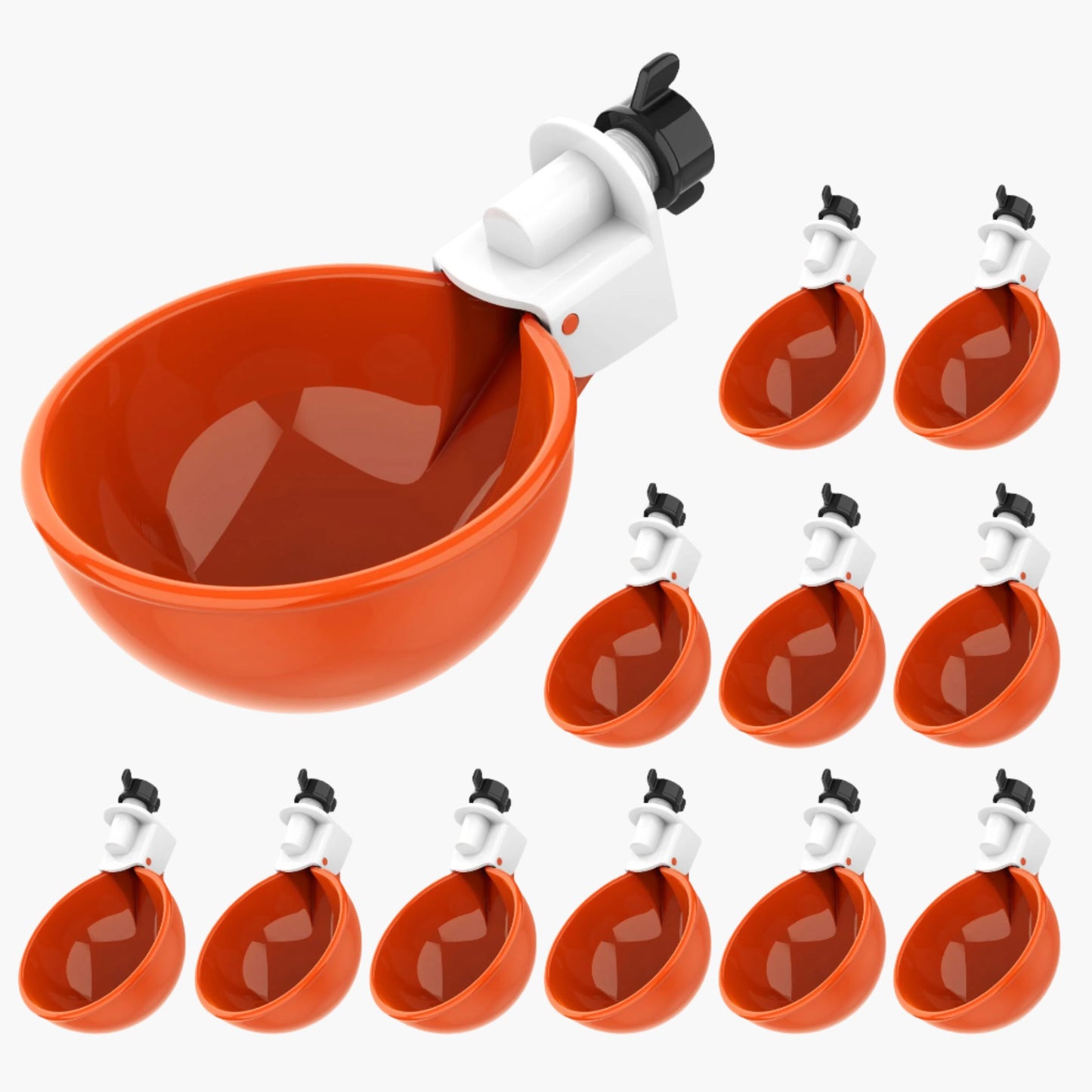 Large Automatic Chicken Waterer Cups - Pack of 12  (Orange)