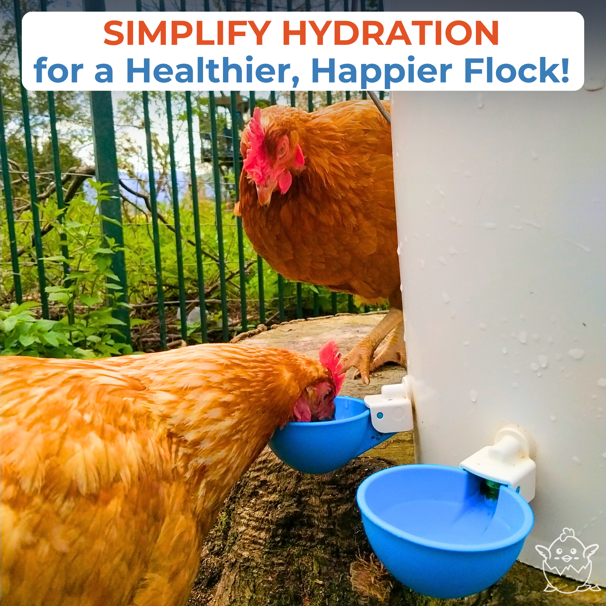 Large Automatic Chicken Waterer Cups (Blue) - Lil'Clucker