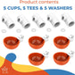 Large Automatic Chicken Waterer Cups and Tees - Pack of 5 (Orange) - Lil'Clucker