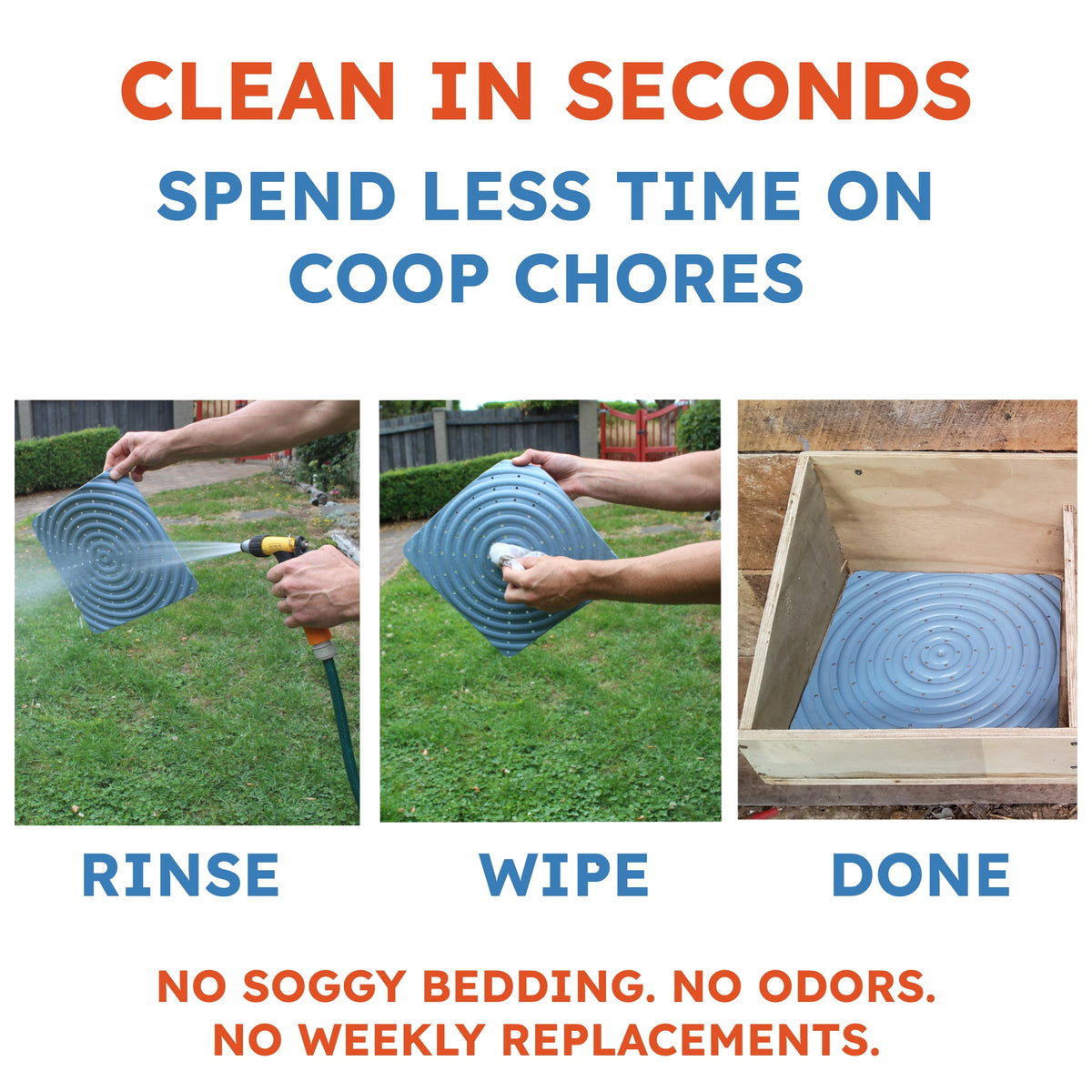 Washable Chicken Nesting Pads for Laying Eggs - Gray - Lil'Clucker