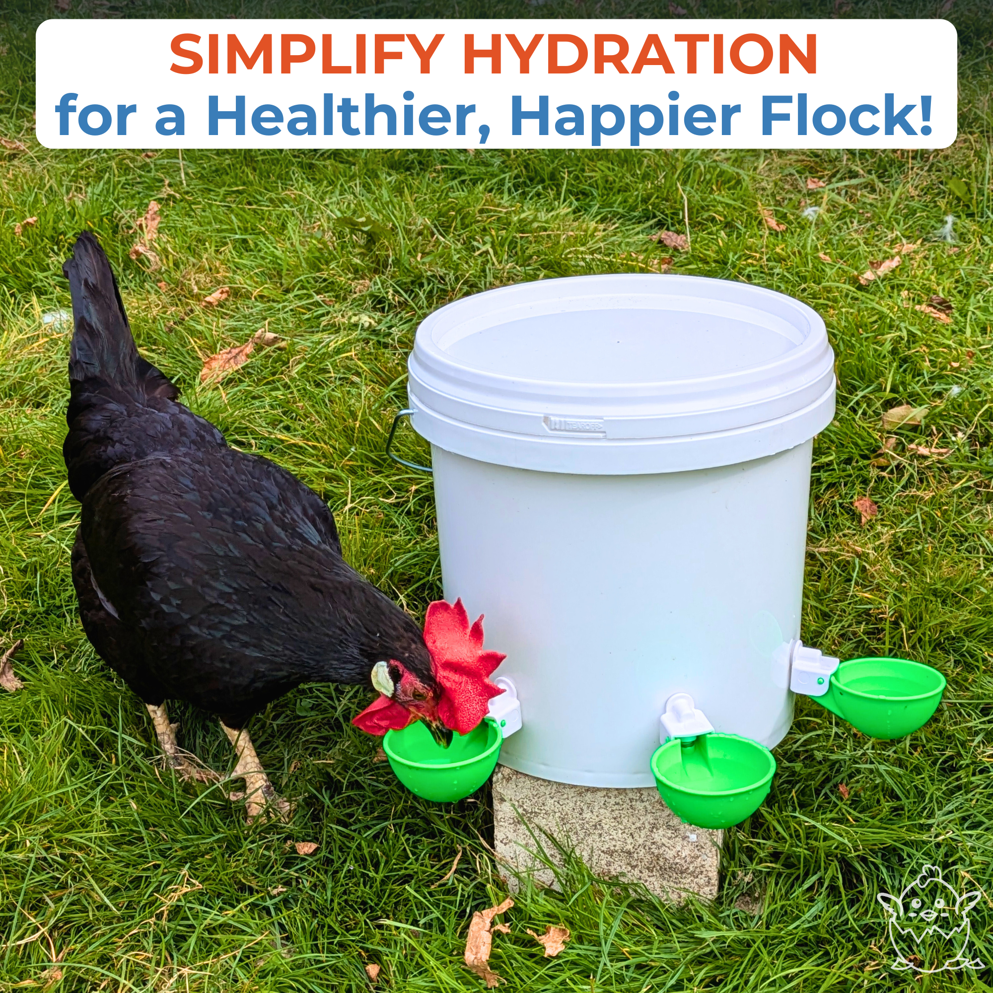 Large Automatic Chicken Waterer Cups - Green - Lil'Clucker