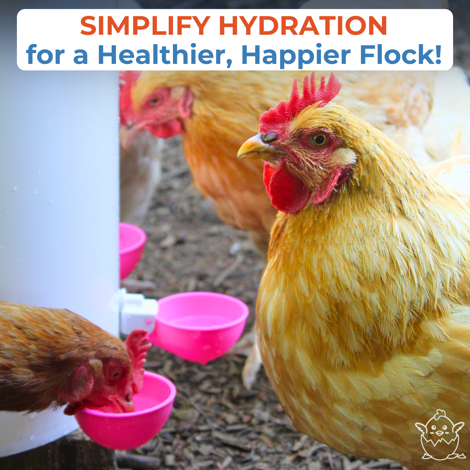 Large Automatic Chicken Waterer Cups - Pink - Lil'Clucker