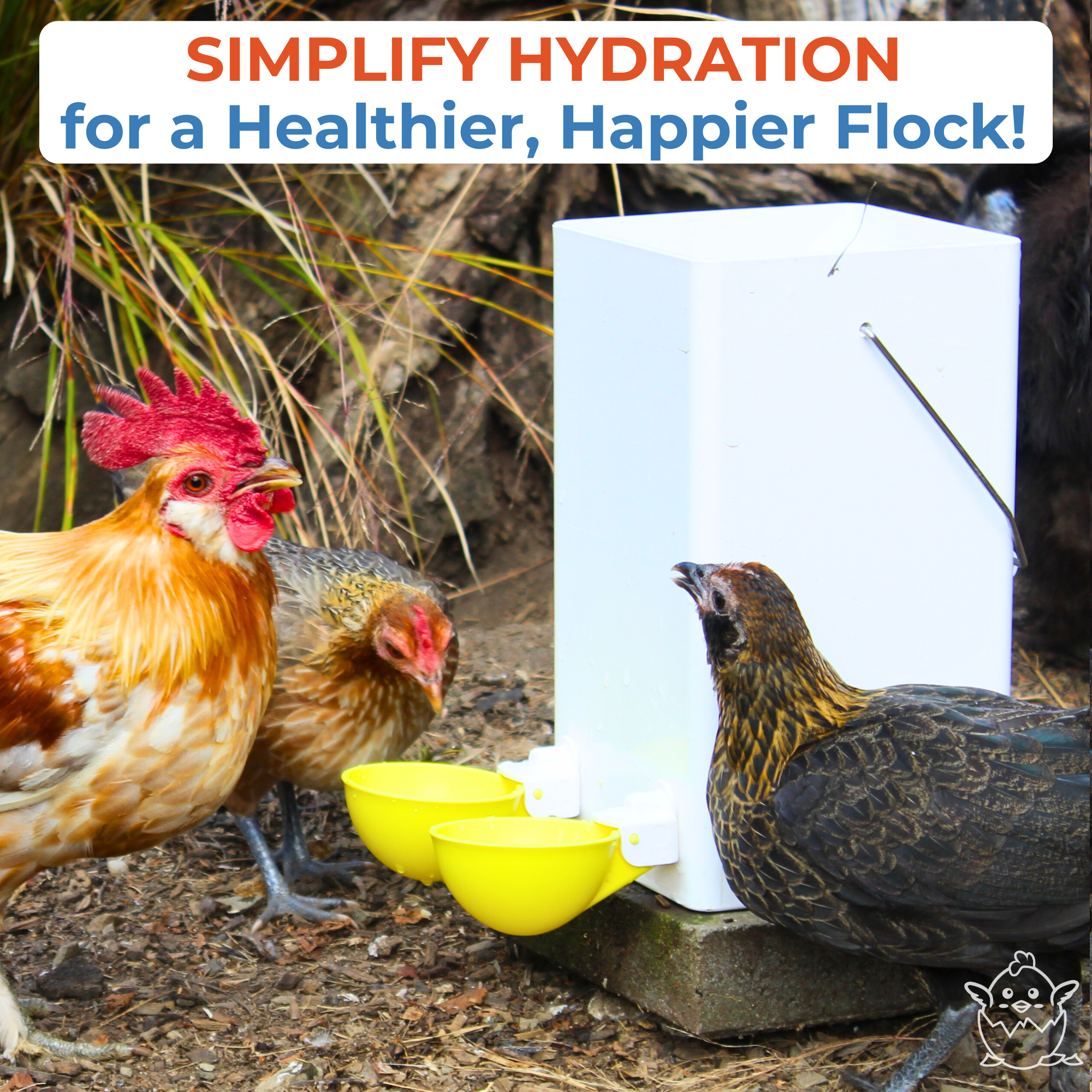 Large Automatic Chicken Waterer Cups - Yellow - Lil'Clucker