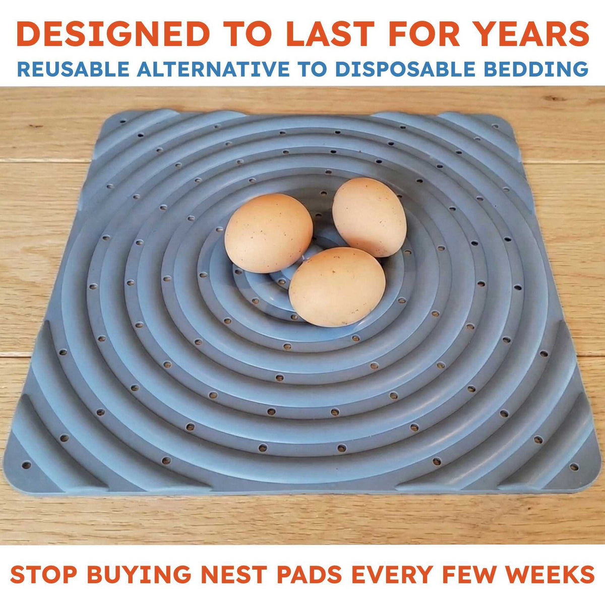 Washable Chicken Nesting Pads for Laying Eggs - Gray - Lil'Clucker