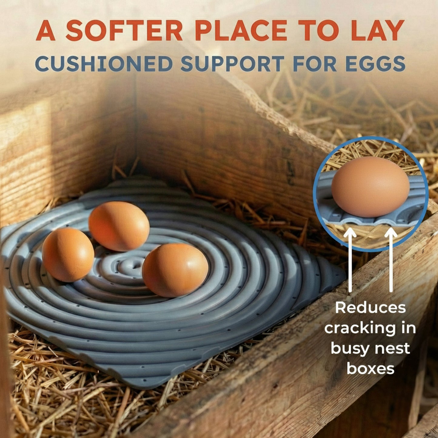 Washable Chicken Nesting Pads for Laying Eggs - Gray - Lil'Clucker