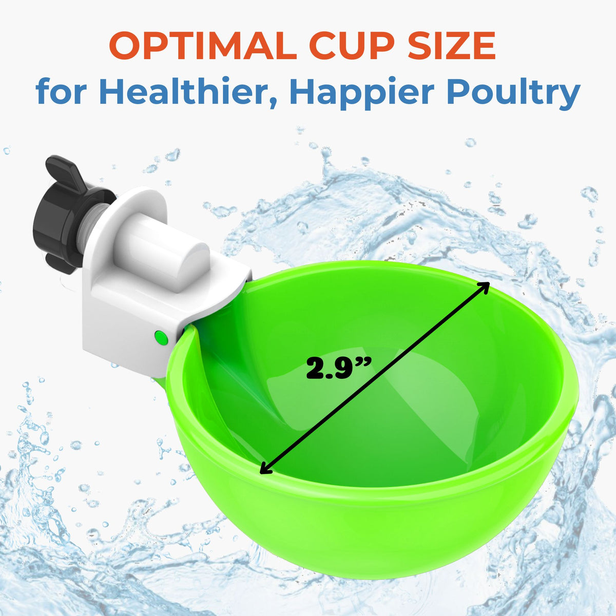Large Automatic Chicken Waterer Cups - Green - Lil'Clucker