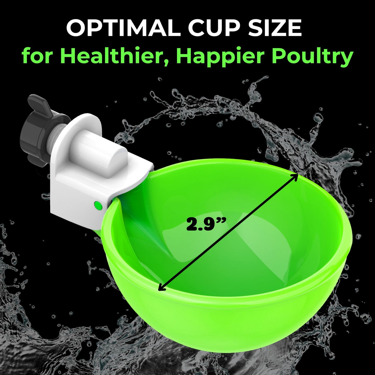 Large Automatic Chicken Waterer Cups - Green [Spring Collection]