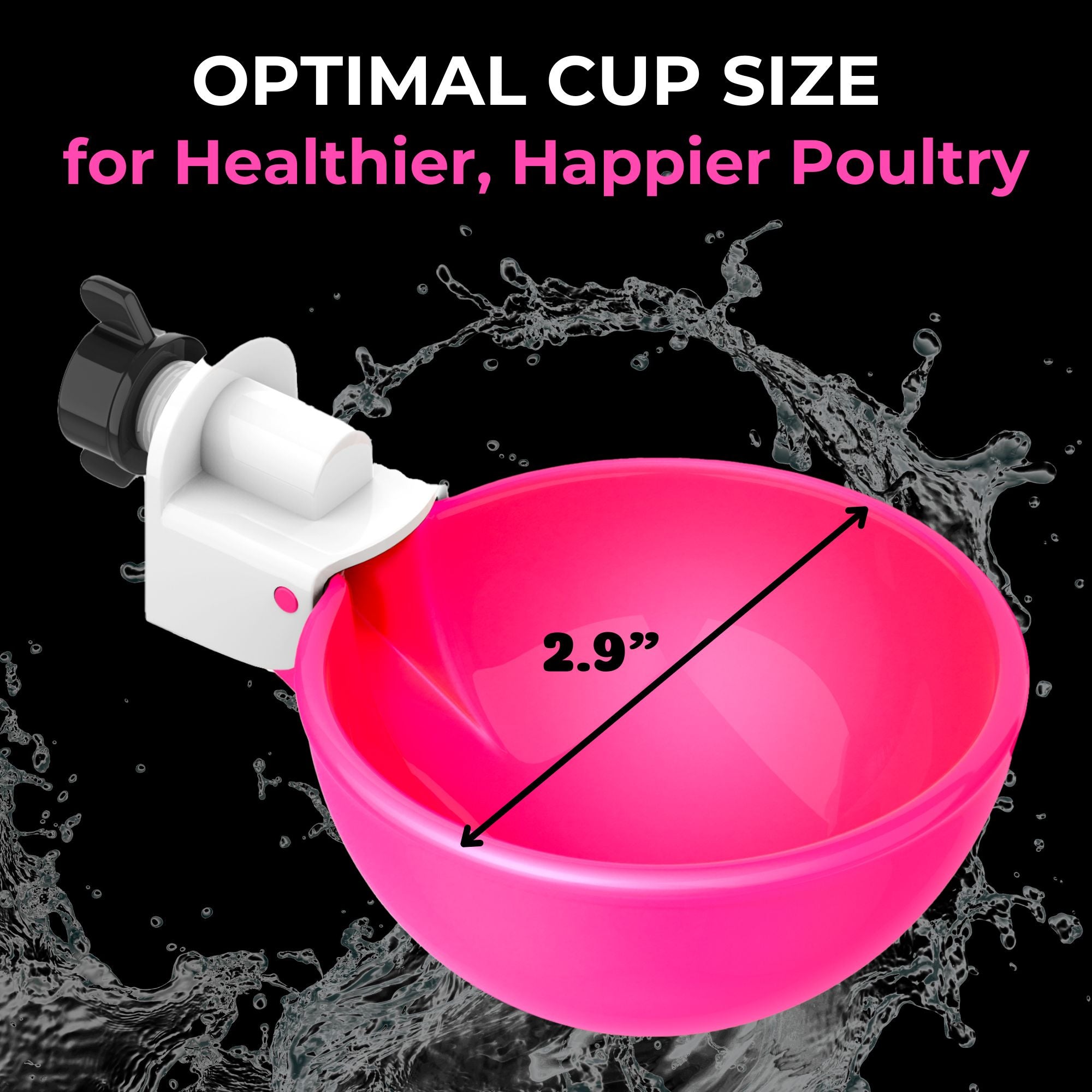 Large Automatic Chicken Waterer Cups - Pink [Spring Collection]