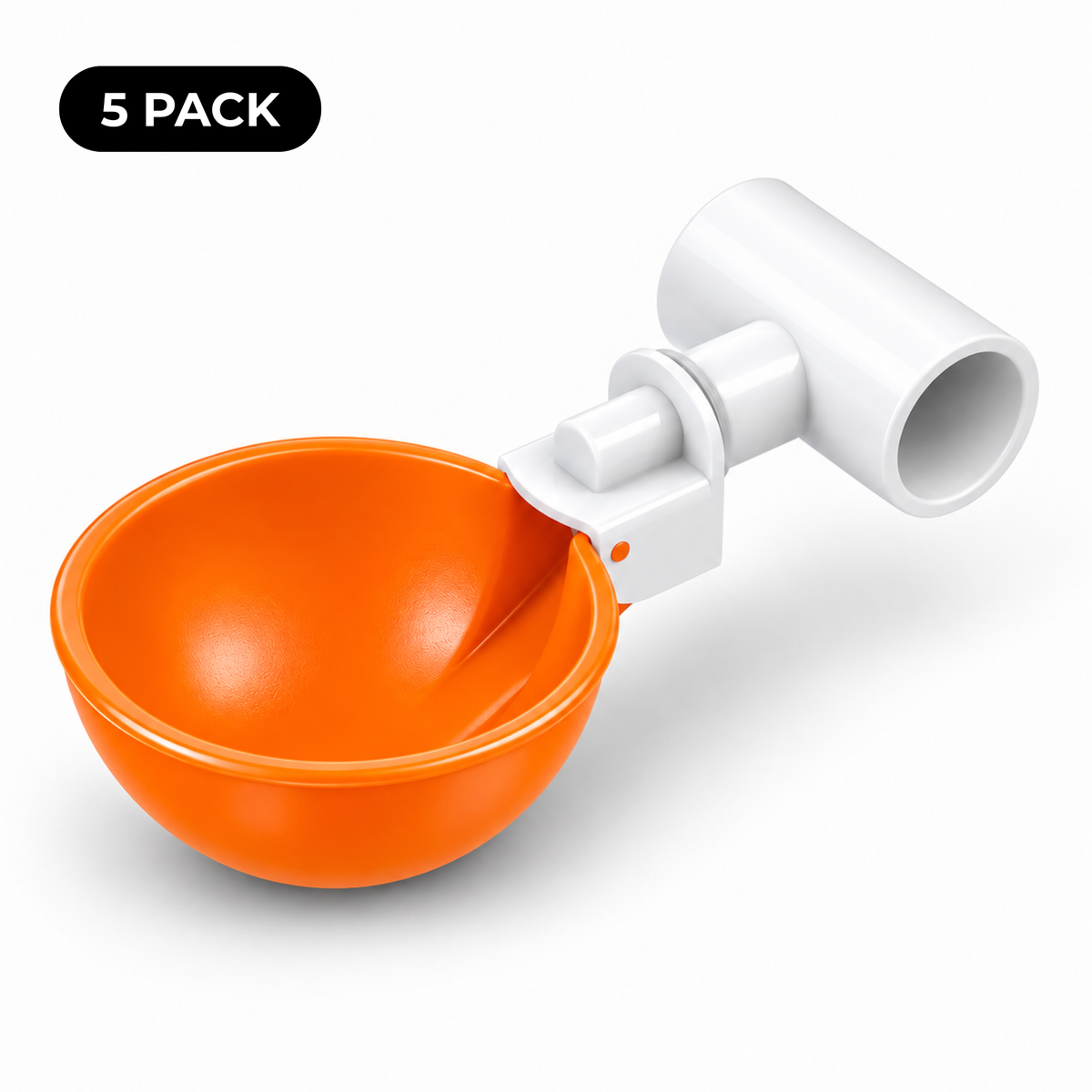 Large Automatic Chicken Waterer Cups & Tees (Orange)